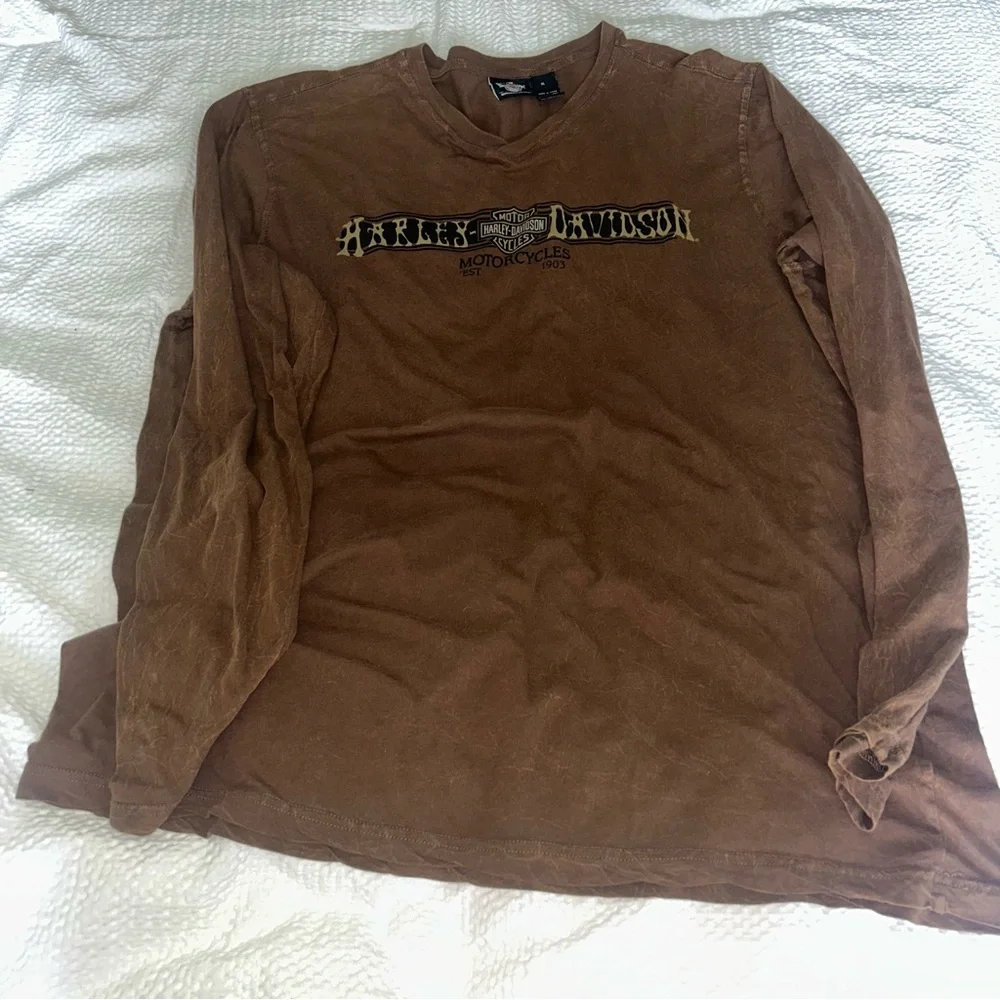 Harley Davidson Brown Graphic T-Shirt - Picture 3 of 5